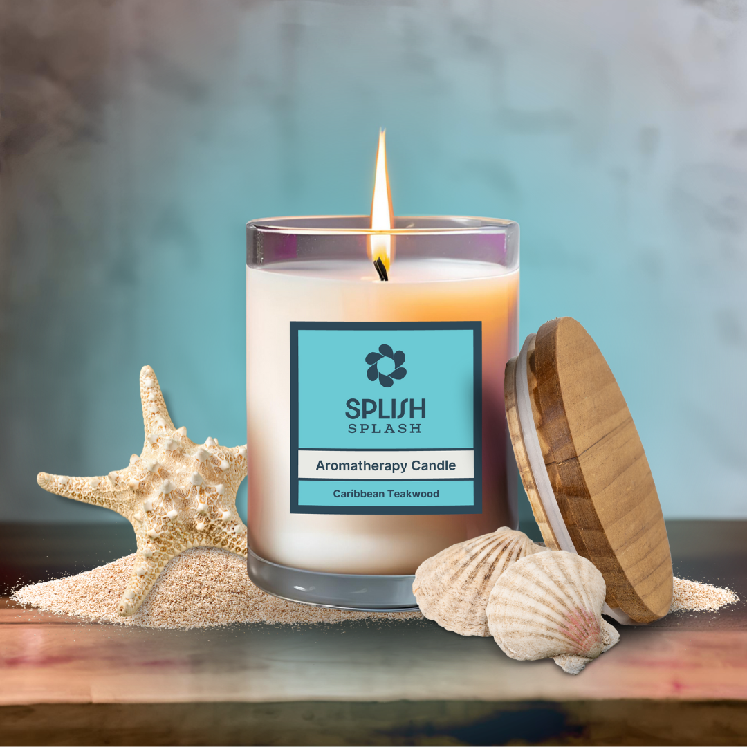 Caribbean Teakwood Bamboo & Glass Candle