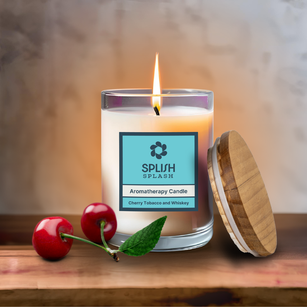 Cherry Tobacco and Whiskey Bamboo & Glass Candle
