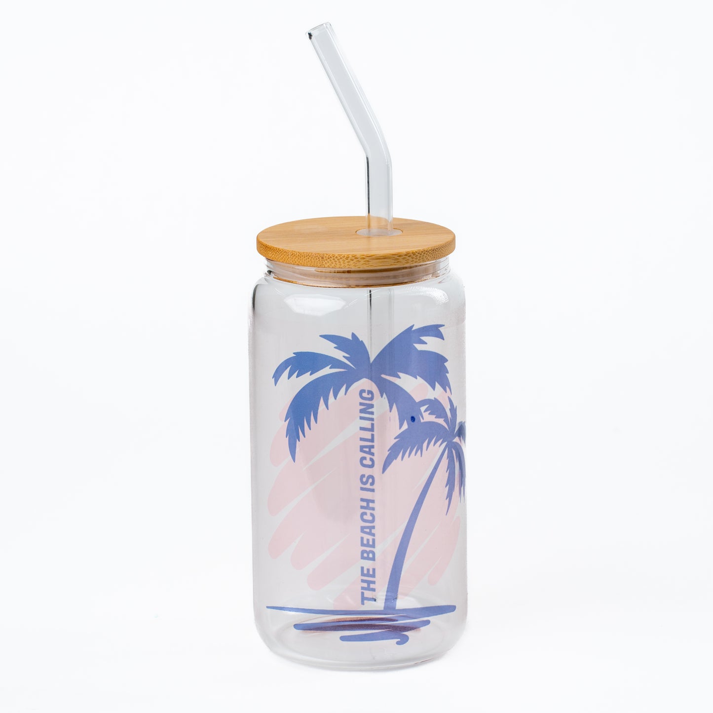 16oz Glass Can Bamboo (Set of 2)