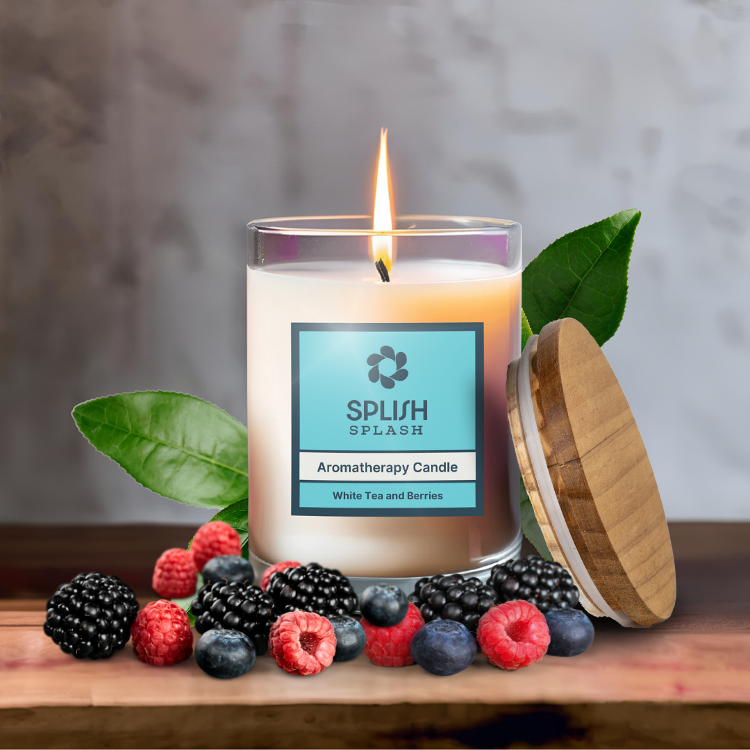 White Tea and Berries Bamboo & Glass Candle